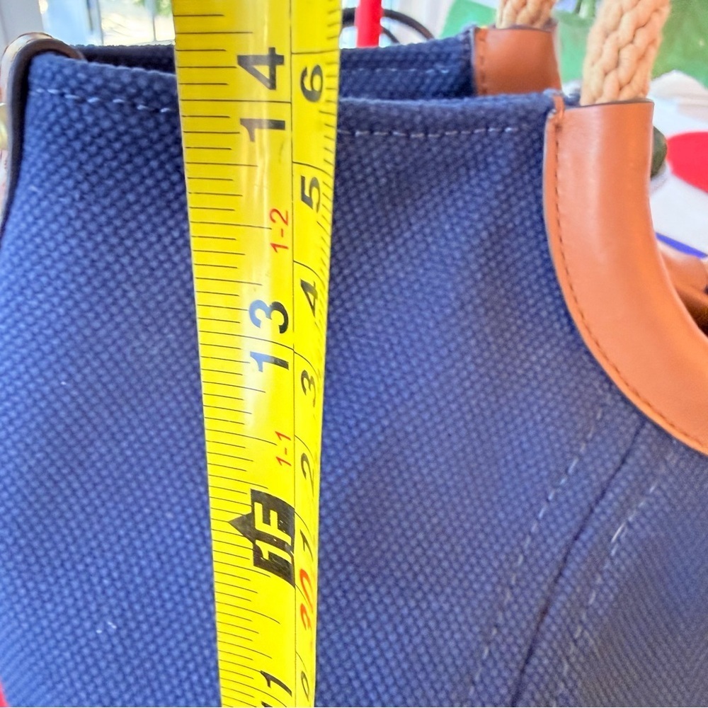 NWT Michael Kors Isla Ring Canvas Shoulder Tote Bag Admiral Blue - Picture 15 of 16